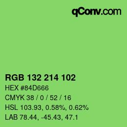 Código de color: RGB 132 214 102 | qconv.com