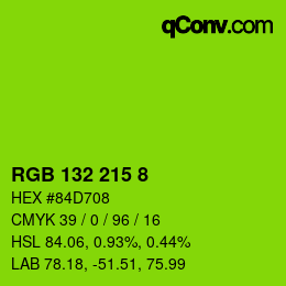 Color code: RGB 132 215 8 | qconv.com