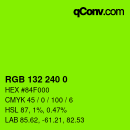 Color code: RGB 132 240 0 | qconv.com