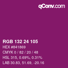 カラーコード: RGB 132 24 105 | qconv.com