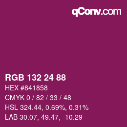 カラーコード: RGB 132 24 88 | qconv.com