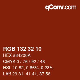 Color code: RGB 132 32 10 | qconv.com