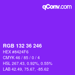 颜色代码: RGB 132 36 246 | qconv.com