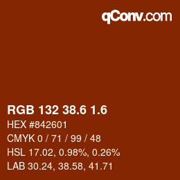 カラーコード: RGB 132 38.6 1.6 | qconv.com