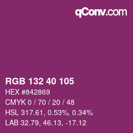 カラーコード: RGB 132 40 105 | qconv.com