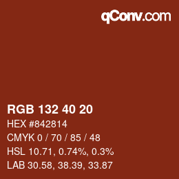 Color code: RGB 132 40 20 | qconv.com