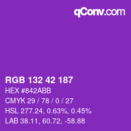 颜色代码: RGB 132 42 187 | qconv.com