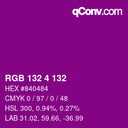 Color code: RGB 132 4 132 | qconv.com