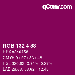 Color code: RGB 132 4 88 | qconv.com