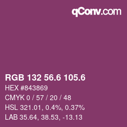 カラーコード: RGB 132 56.6 105.6 | qconv.com