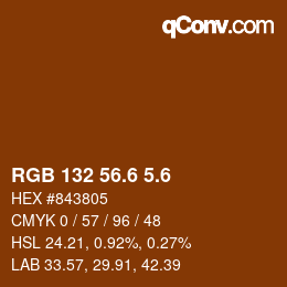 カラーコード: RGB 132 56.6 5.6 | qconv.com