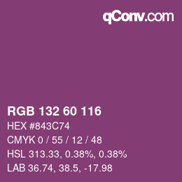 カラーコード: RGB 132 60 116 | qconv.com