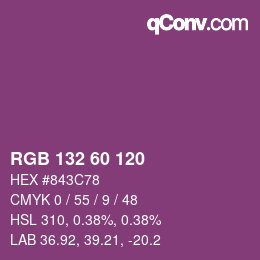 カラーコード: RGB 132 60 120 | qconv.com
