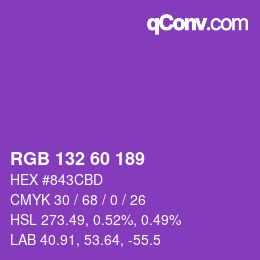カラーコード: RGB 132 60 189 | qconv.com
