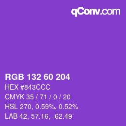 カラーコード: RGB 132 60 204 | qconv.com