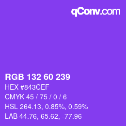 カラーコード: RGB 132 60 239 | qconv.com