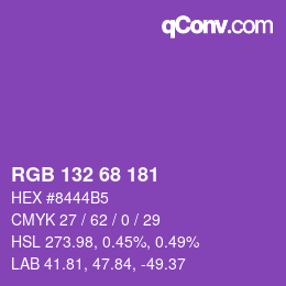 カラーコード: RGB 132 68 181 | qconv.com
