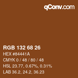 カラーコード: RGB 132 68 26 | qconv.com