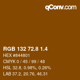 カラーコード: RGB 132 72.8 1.4 | qconv.com