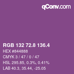 カラーコード: RGB 132 72.8 136.4 | qconv.com