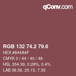 カラーコード: RGB 132 74.2 79.6 | qconv.com