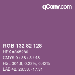 Farbcode: RGB 132 82 128 | qconv.com