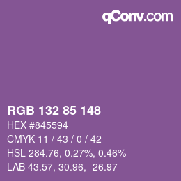 Farbcode: RGB 132 85 148 | qconv.com
