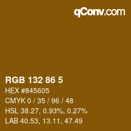 颜色代码: RGB 132 86 5 | qconv.com