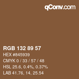 Color code: RGB 132 89 57 | qconv.com