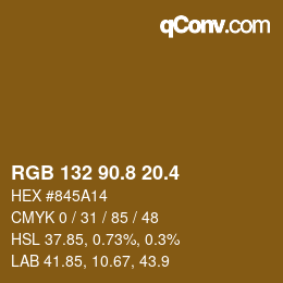 カラーコード: RGB 132 90.8 20.4 | qconv.com