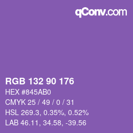 Farbcode: RGB 132 90 176 | qconv.com