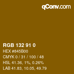 Color code: RGB 132 91 0 | qconv.com