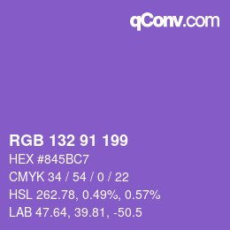 Farbcode: RGB 132 91 199 | qconv.com