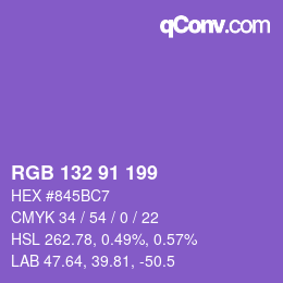 Farbcode: RGB 132 91 199 | qconv.com