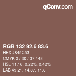 カラーコード: RGB 132 92.6 83.6 | qconv.com