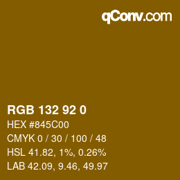 Color code: RGB 132 92 0 | qconv.com