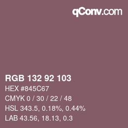 カラーコード: RGB 132 92 103 | qconv.com