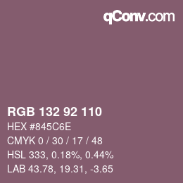 カラーコード: RGB 132 92 110 | qconv.com