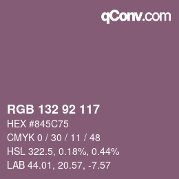 カラーコード: RGB 132 92 117 | qconv.com