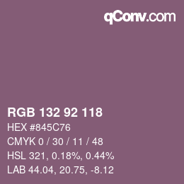 カラーコード: RGB 132 92 118 | qconv.com