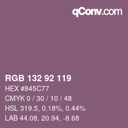 カラーコード: RGB 132 92 119 | qconv.com