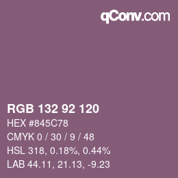 カラーコード: RGB 132 92 120 | qconv.com