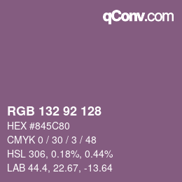 カラーコード: RGB 132 92 128 | qconv.com