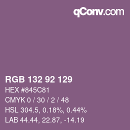 カラーコード: RGB 132 92 129 | qconv.com