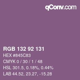 カラーコード: RGB 132 92 131 | qconv.com