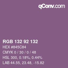 Color code: RGB 132 92 132 | qconv.com