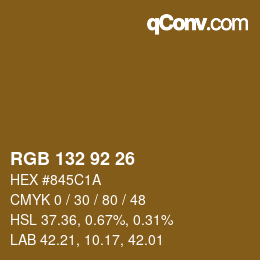 カラーコード: RGB 132 92 26 | qconv.com