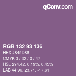Farbcode: RGB 132 93 136 | qconv.com