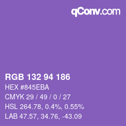 Color code: RGB 132 94 186 | qconv.com