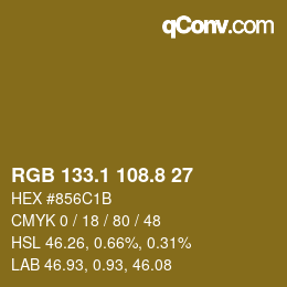Color code: RGB 133.1 108.8 27 | qconv.com